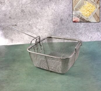 Stainless Steel Deep Fryer Basket with Long Handle (1 Pc)